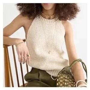 J.Crew Women's High-Neck Sweater Tank Cream Size M NWT, Thicker, Classic